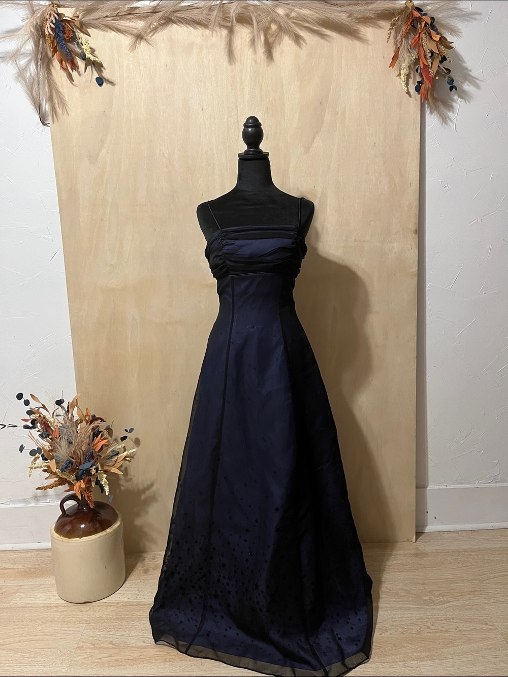 Strapless Navy Evening Gown - Classic Formal Dress